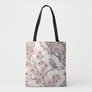 Sakura Cherry Blossom & Bird Aesthetic 5 Tote Bag