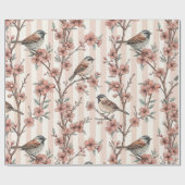 Sakura Cherry Blossom & Bird Aesthetic 6 Cadeaupapier (Vlak)