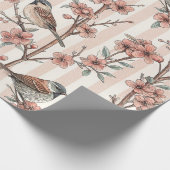 Sakura Cherry Blossom & Bird Aesthetic 6 Cadeaupapier (Hoek)