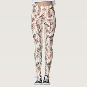  Sakura Cherry Blossom & Bird Aesthetic 6 Leggings