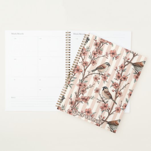 Sakura Cherry Blossom & Bird Aesthetic 6 Planner (Display)