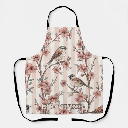 Sakura Cherry Blossom & Bird Aesthetic 6 Schort (Voorkant)