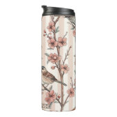 Sakura Cherry Blossom & Bird Aesthetic 6 Thermosbeker (Geroteerd rechts)