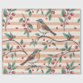 Sakura Cherry Blossom & Bird Aesthetic 7 Cadeaupapier (Vlak)