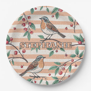 Sakura Cherry Blossom & Bird Aesthetic 7 Papieren Bordje