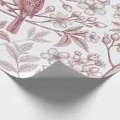Sakura Cherry Blossom & Bird Esthetisch 1 Cadeaupapier (Hoek)