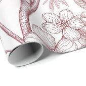 Sakura Cherry Blossom & Bird Esthetisch 1 Cadeaupapier (Rol Hoek)