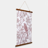 Sakura Cherry Blossom & Bird Esthetisch 1 Hangend Wandkleed (Gebogen)