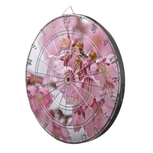 Sakura Cherry Blossom Bleek Pink Dartbord (Voorkant Rechts)