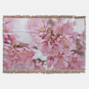 Sakura Cherry Blossom Bleek Pink Deken