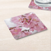 Sakura Cherry Blossom Bleek Pink Kartonnen Onderzetters (Schuin)