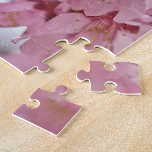 Sakura Cherry Blossom Bleek Pink Legpuzzel (Zijkant)