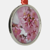 Sakura Cherry Blossom Bleek Pink Metalen Ornament (Rechts)