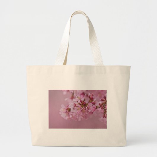 Sakura Cherry Blossom Bleke roze reflecties Grote Tote Bag (Voorkant)