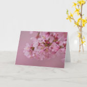Sakura Cherry Blossom Bleke roze reflecties Kaart (Gele Bloem)