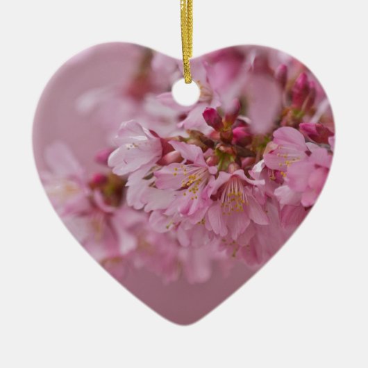 Sakura Cherry Blossom Bleke roze reflecties Keramisch Ornament (Voorkant)