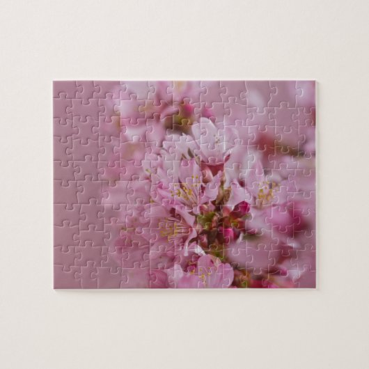 Sakura Cherry Blossom Bleke roze reflecties Legpuzzel (Horizontaal)