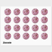 Sakura Cherry Blossom Bleke roze reflecties Ronde Sticker (Vel)