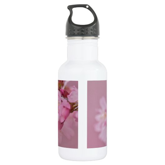 Sakura Cherry Blossom Bleke roze reflecties Waterfles (Achterkant)