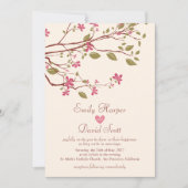 Sakura/Cherry Blossom Branch Huwelijksuitnodiging Kaart (Voorkant)