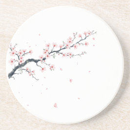 Sakura Cherry Blossom Branch Sandstone Coaster Zandsteen Onderzetter