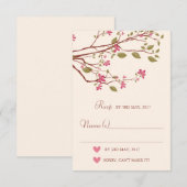 Sakura/Cherry Blossom Branch Wedding RSVP (Voorkant / Achterkant)