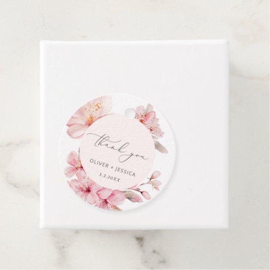 Sakura cherry blossom bruiloft bedankjes labels (In situ)