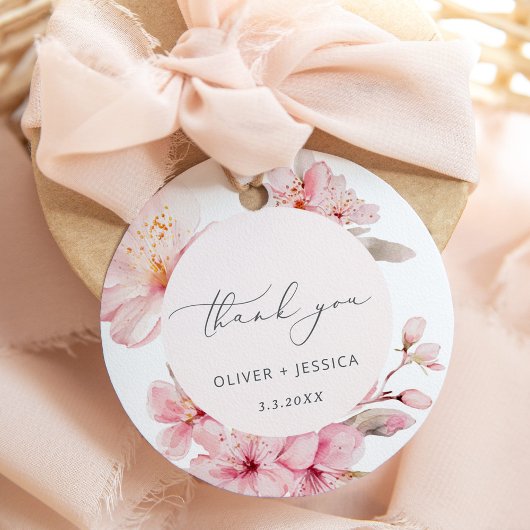 Sakura cherry blossom bruiloft bedankjes labels