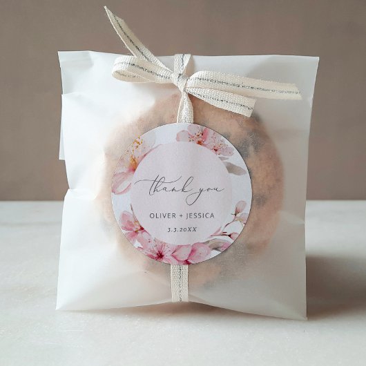 Sakura cherry blossom bruiloft ronde sticker