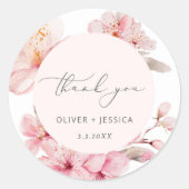 Sakura cherry blossom bruiloft ronde sticker (Voorkant)