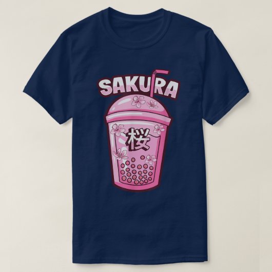 Sakura Cherry Blossom Bubble Tea for Japanese Cult T-shirt (Design voorkant)