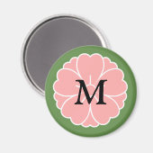 Sakura Cherry Blossom Crest: Monogram Magneet (Voorkant / Achterkant)