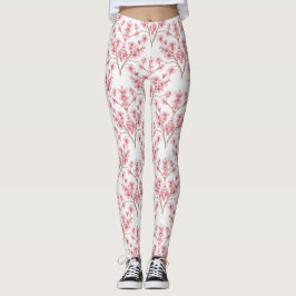 Sakura Cherry Blossom Damask Waterverf Leggings