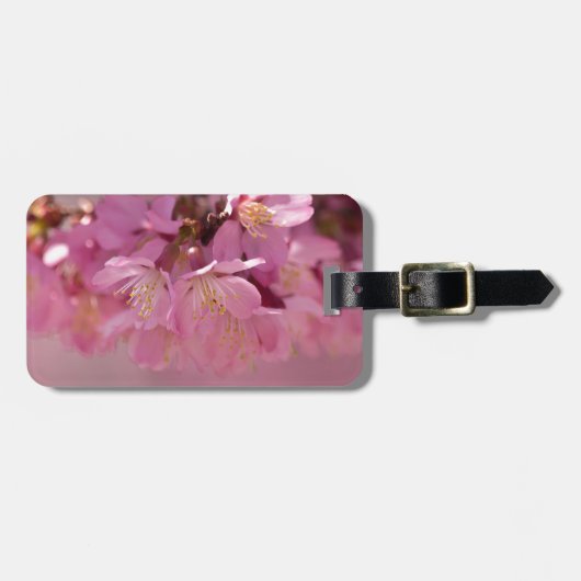 Sakura Cherry Blossom Delicate Pink Bouquet Bagagelabel (Voorkant horizontaal)