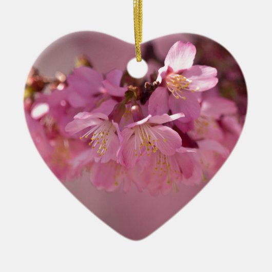 Sakura Cherry Blossom Delicate Pink Bouquet Keramisch Ornament (Voorkant)