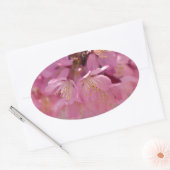 Sakura Cherry Blossom Delicate Pink Bouquet Ovale Sticker (Envelop)