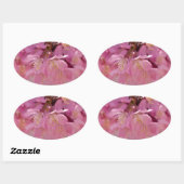 Sakura Cherry Blossom Delicate Pink Bouquet Ovale Sticker (Vel)