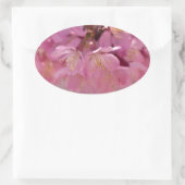 Sakura Cherry Blossom Delicate Pink Bouquet Ovale Sticker (Tas)