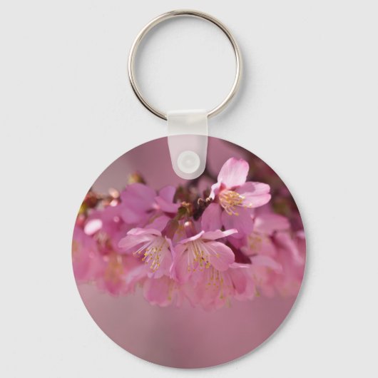 Sakura Cherry Blossom Delicate Pink Bouquet Sleutelhanger (Voorkant)