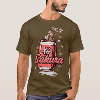 Sakura Cherry Blossom Drink Can Art for Japans C T-shirt