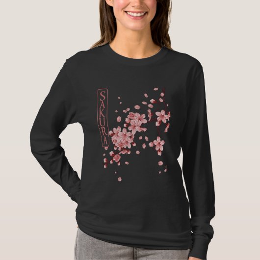 Sakura Cherry Blossom Floral Art T-shirt (Voorkant)