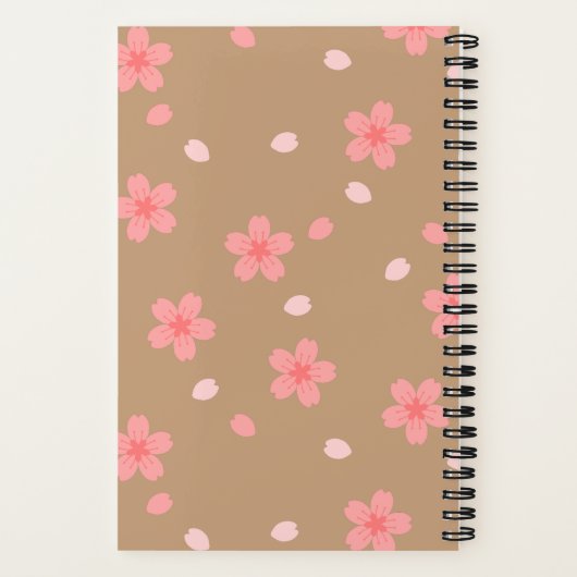 Sakura Cherry Blossom Floral Pattern Notitieboek (Achterkant)