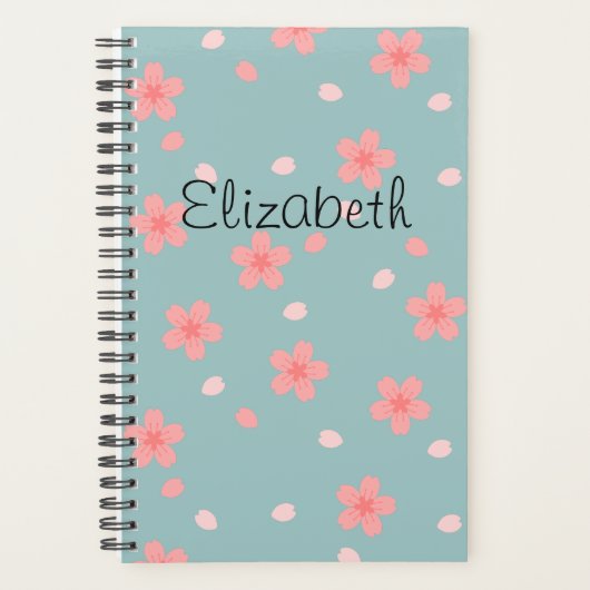 Sakura Cherry Blossom Floral Pattern Planner (Voorkant)