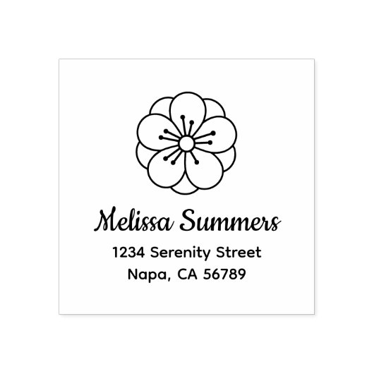 Sakura Cherry Blossom Flower Address Rubberstempel (Afrduk)