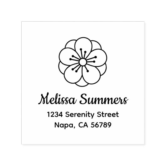 Sakura Cherry Blossom Flower Address Zelfinktende Stempel (Design)
