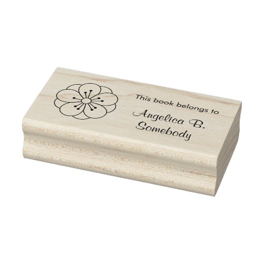 Sakura Cherry Blossom Flower Bookplate Rubberstempel (Stempel)