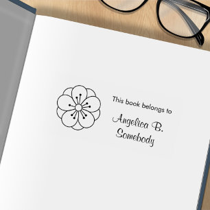 Sakura Cherry Blossom Flower Bookplate Rubberstempel