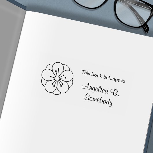 Sakura Cherry Blossom Flower Bookplate Zelfinktende Stempel