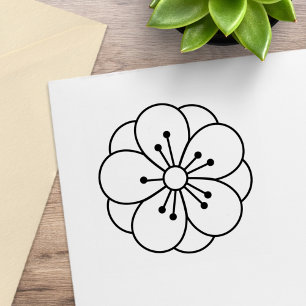 Sakura Cherry Blossom Flower me Rubberstempel