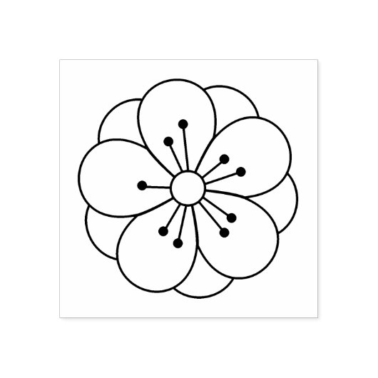 Sakura Cherry Blossom Flower me Rubberstempel (Afrduk)